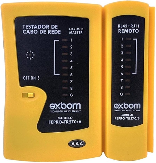 Testador de cabos de rede com LEDs