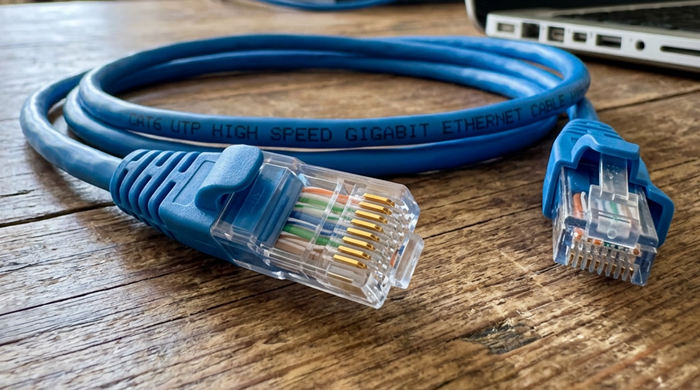 Cabo de rede crimpado com conector RJ45